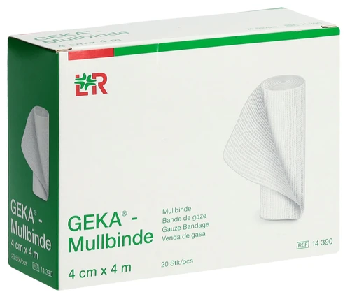 GEKA Bande de gaze 4 cm x 4 m 20 pièces