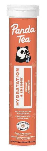 Panda Tea Comprimés effervescents Hydratation Pêche 20 pièces