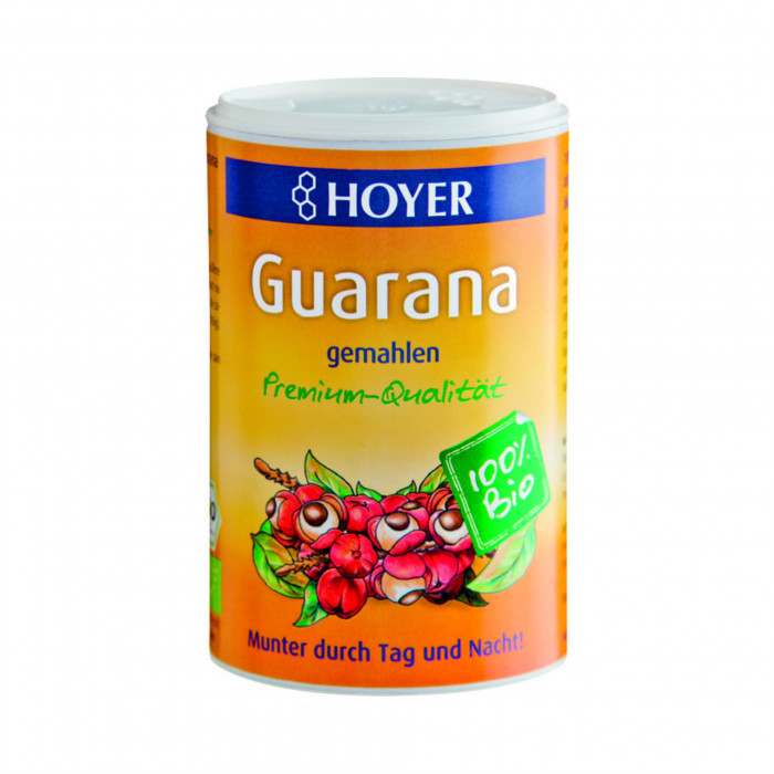 Hoyer : poudre de guarana bio, boîte de 75 g