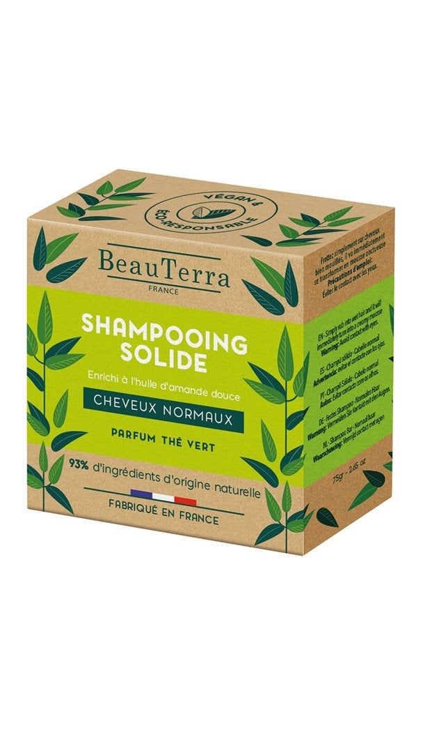 BeauTerra Shampooing Solide cheveux normaux 75g BeauTerra Shampooing Solide cheveux normaux 75g