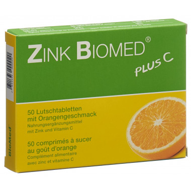 Zinc Biomed plus C pastilles à sucer orange 50 pièces Zinc Biomed plus C pastilles à sucer orange 50 pièces