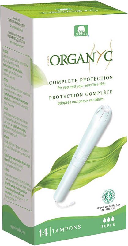 Tampons Organyc Super avec applicateur 14 pièces
