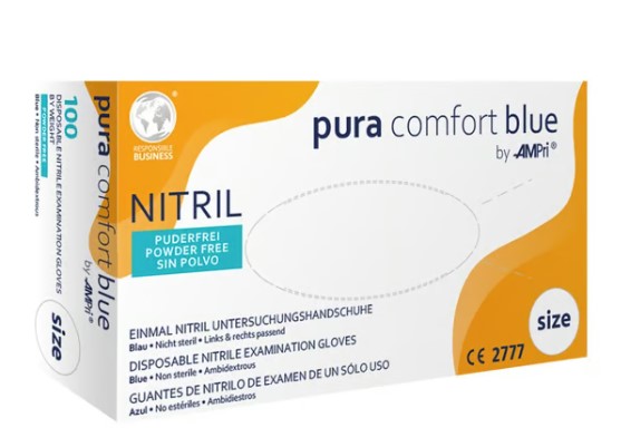 Ampri Nitril HS Pura Comf L bleu boîte 100 pièces