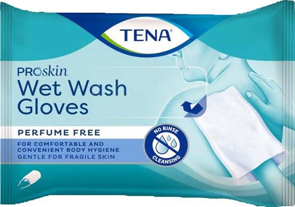 TENA Wet Wash Glove non parfumé 5 pièces