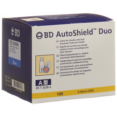 Aiguille de sécurité BD AutoShield Duo 8mm 100 pièces