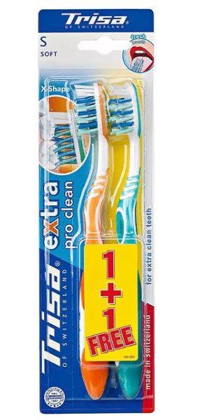 Brosse à dents Trisa Pro Clean x-shape Duo so