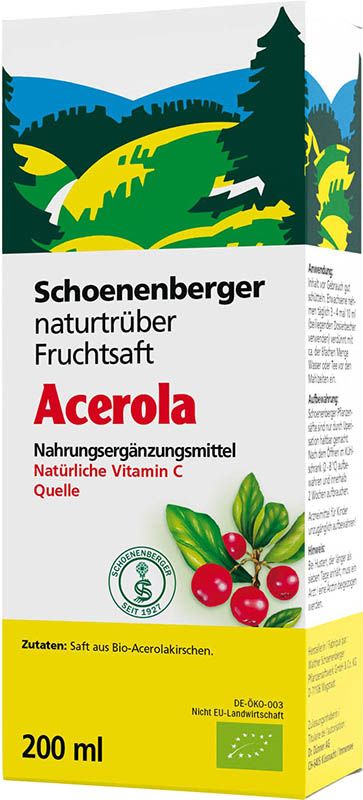 Schoenenberger Jus d'Acérola Naturel Bio 200ml Schoenenberger Jus d'Acérola Naturel Bio 200ml