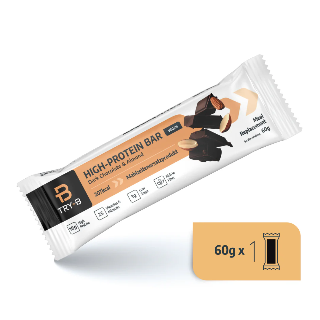 Barre de substitut de repas TRY-B Dark Chocolate & Almond 60g Barre de substitut de repas TRY-B Dark Chocolate & Almond 60g