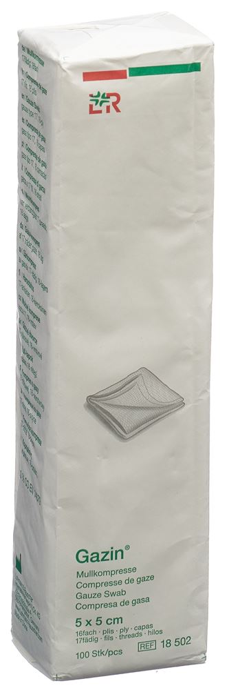 GAZIN Compresses de gaze 5x5cm 16fst 100 pièces