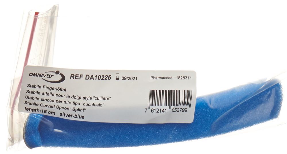 OMNIMED DALCO Cuillère à doigt 15cm argent bleu OMNIMED DALCO Cuillère à doigt 15cm argent bleu