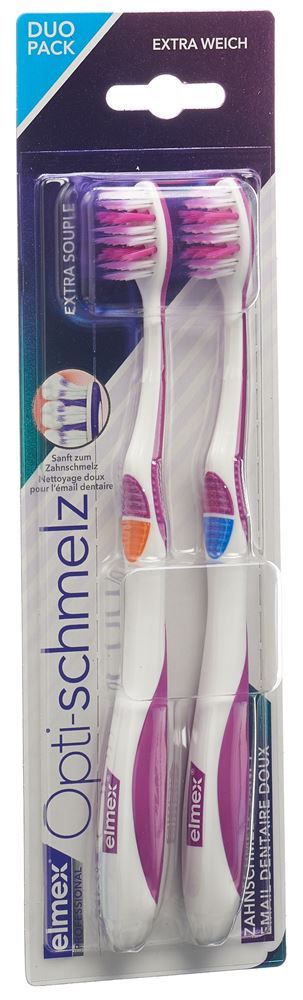 elmex PROFESSIONAL Brosse à dents Opti-émail Duo 2 pièces