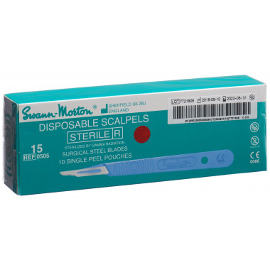 SWANN MORTON Scalpel 1x stérile No 15 10 pièces