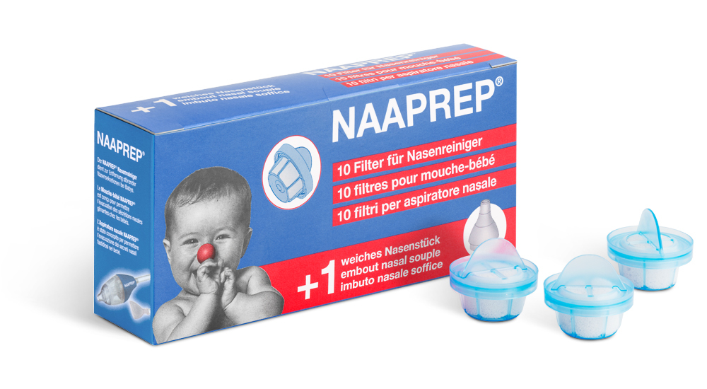 NAAPREP® Filtres pour nettoyeur nasal 10 pièces + 1 embout nasal