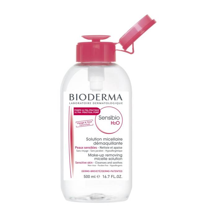 BIODERMA Sensibio H20 Pompe Inversée Peau Seche 500ml