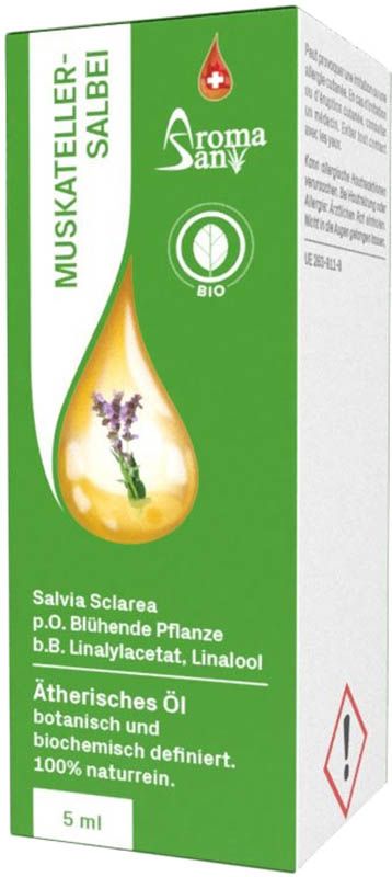 Huile essentielle de sauge musquée Aromasan en boîte Bio 5ml Huile essentielle de sauge musquée Aromasan en boîte Bio 5ml