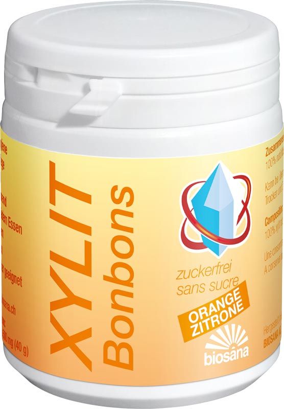 Bonbons au xylitol BIOSANA orange/citron 80 pièces Bonbons au xylitol BIOSANA orange/citron 80 pièces