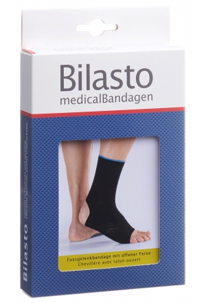 BILASTO Bandage pour cheville M talon ouvert noir/bleu