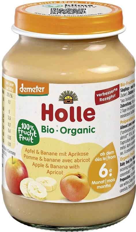 HOLLE Pomme Banane avec Abricot Verre 190g