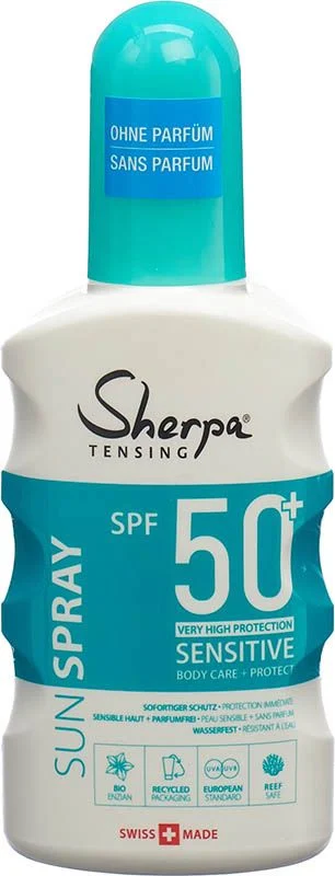 Sherpa Tensing Spray solaire SPF 50+ SENSI 175ml Sherpa Tensing Spray solaire SPF 50+ SENSI 175ml