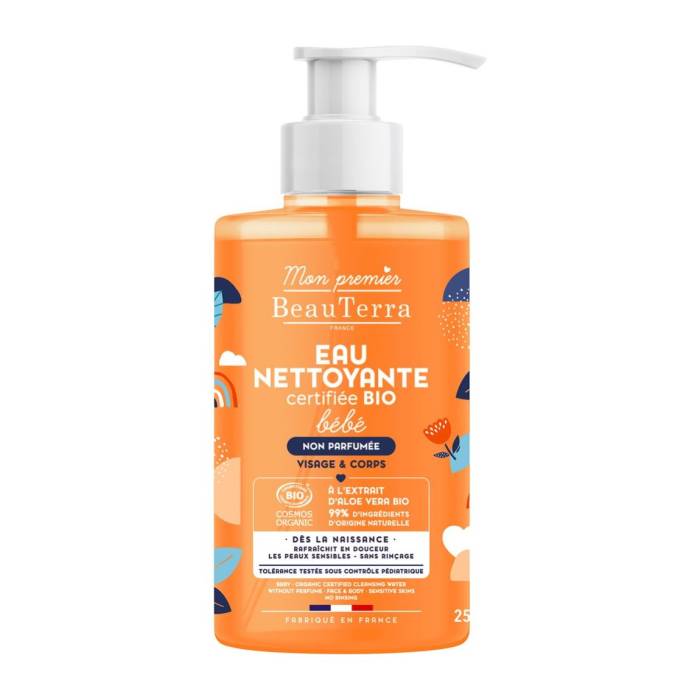 Eau micellaire pour bébé BeauTerra sans parfum bio 750ml Eau micellaire pour bébé BeauTerra sans parfum bio 750ml