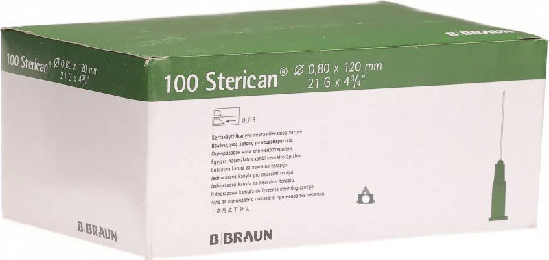 Aiguille Sterican 21G 0.80x120mm vert Luer 100 pièces Aiguille Sterican 21G 0.80x120mm vert Luer 100 pièces