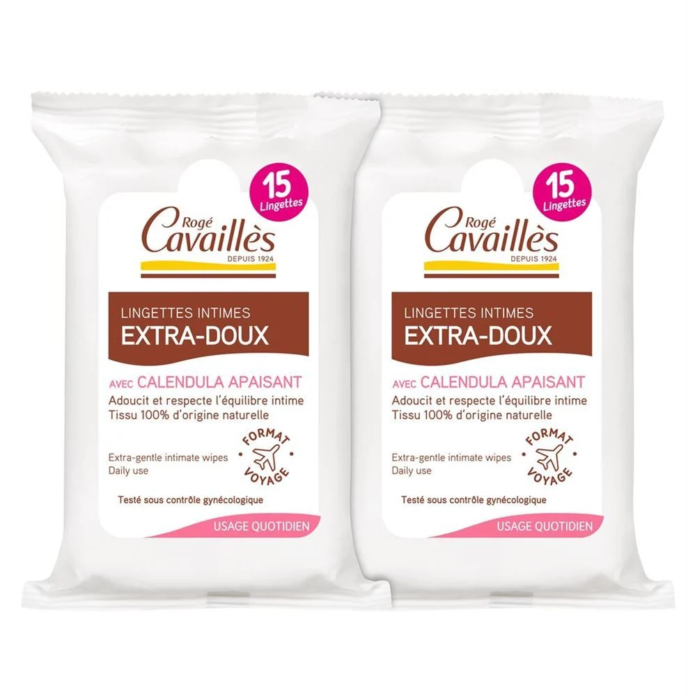 Rogé Cavaillès Lingettes intimes Extra Duo 2 x 15 pièces