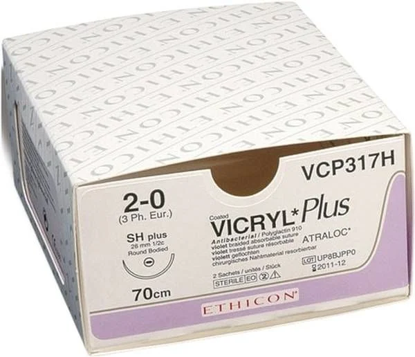 VICRYL PLUS 2x70cm violet 2-0 24 pièces
