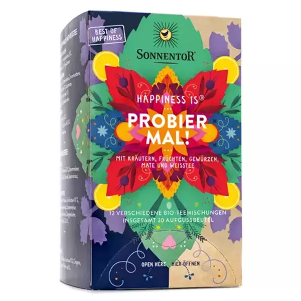 Sonnentor Happiness is Probieren mal ! Thé BIO 20 pièces Sonnentor Happiness is Probieren mal ! Thé BIO 20 pièces