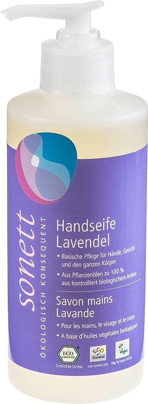 Sonett Savon pour les mains Lavande Distributeur à pompe nouveau 300ml Sonett Savon pour les mains Lavande Distributeur à pompe nouveau 300ml