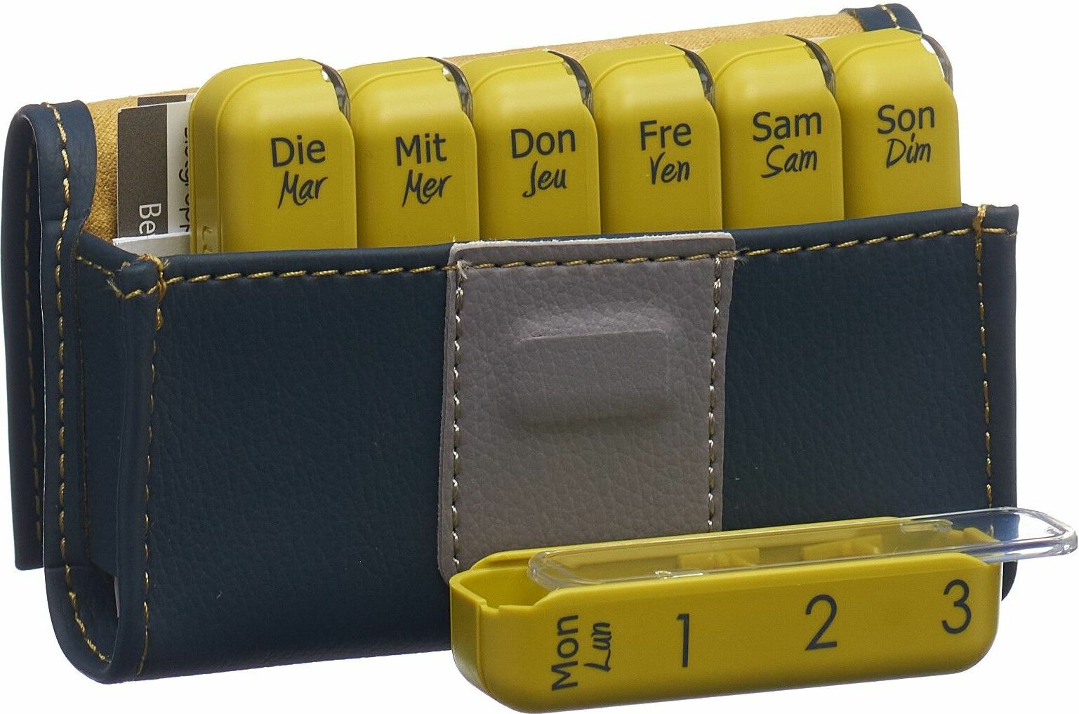 PILBOX Mini Distributeur de médicaments 7 jours DE/FR gris PILBOX Mini Distributeur de médicaments 7 jours DE/FR gris