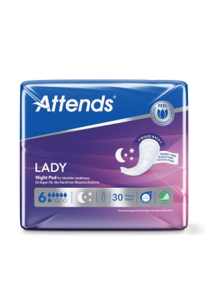 ATTENDS Lady Night Pad 6 30 pièces