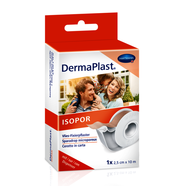 DermaPlast® Isopor sparadrap de fixation 1.25cmx10m non tissé couleur chair Distributeur