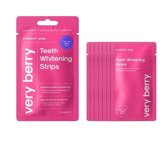 smilepen Pop Teeth Whit Strips Ve Berry 7 x 2 pièces