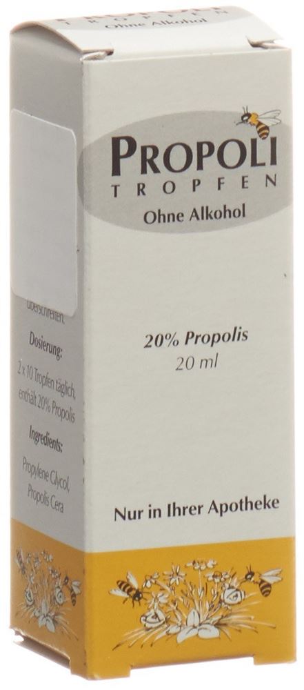 Propoli gouttes 20 % sans alcool 20ml