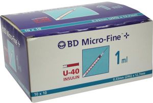 Seringue à insuline BD Microfine+ U40 100 x 1ml
