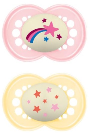 MAM Night Sucette 16-36 mois rose/yellow 2 pièces