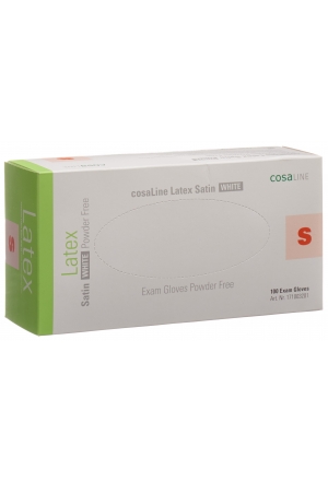cosaLine Gants d'examen S Latex Satin blanc non poudré 100 pièces
