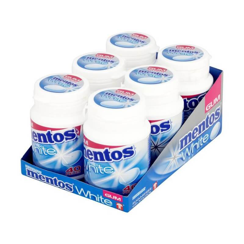 Mentos Gum Menthe douce blanche 6 x 75g