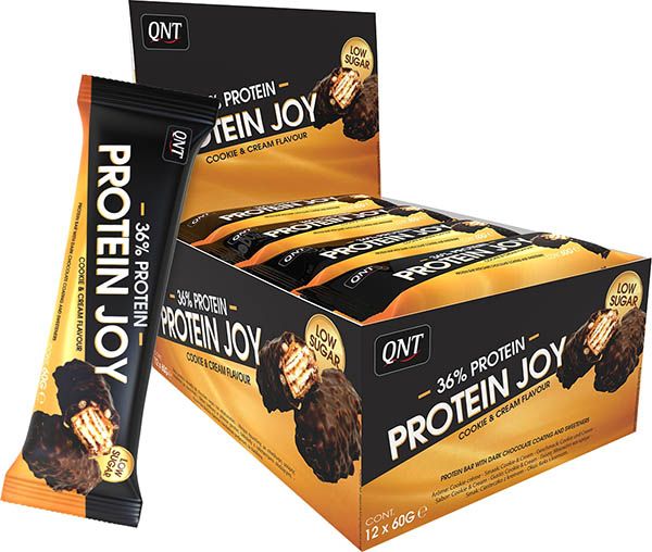 QNT 36% Protein Joy Bar Low Sugar Cookie&Cream 12 x 60g