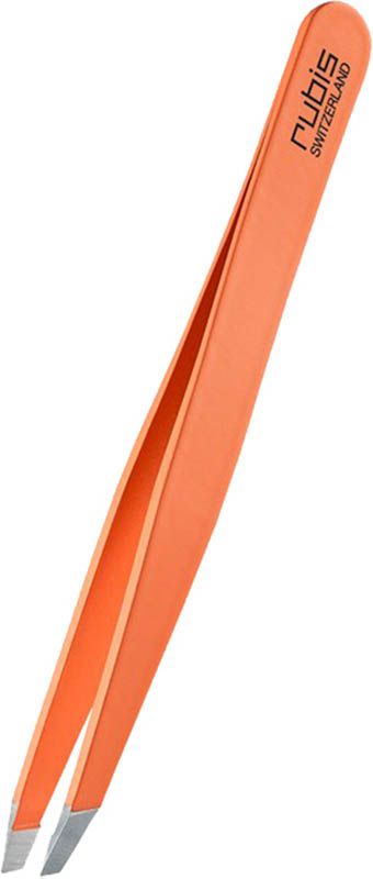 Pincette Rubis oblique orange pastel Inox
