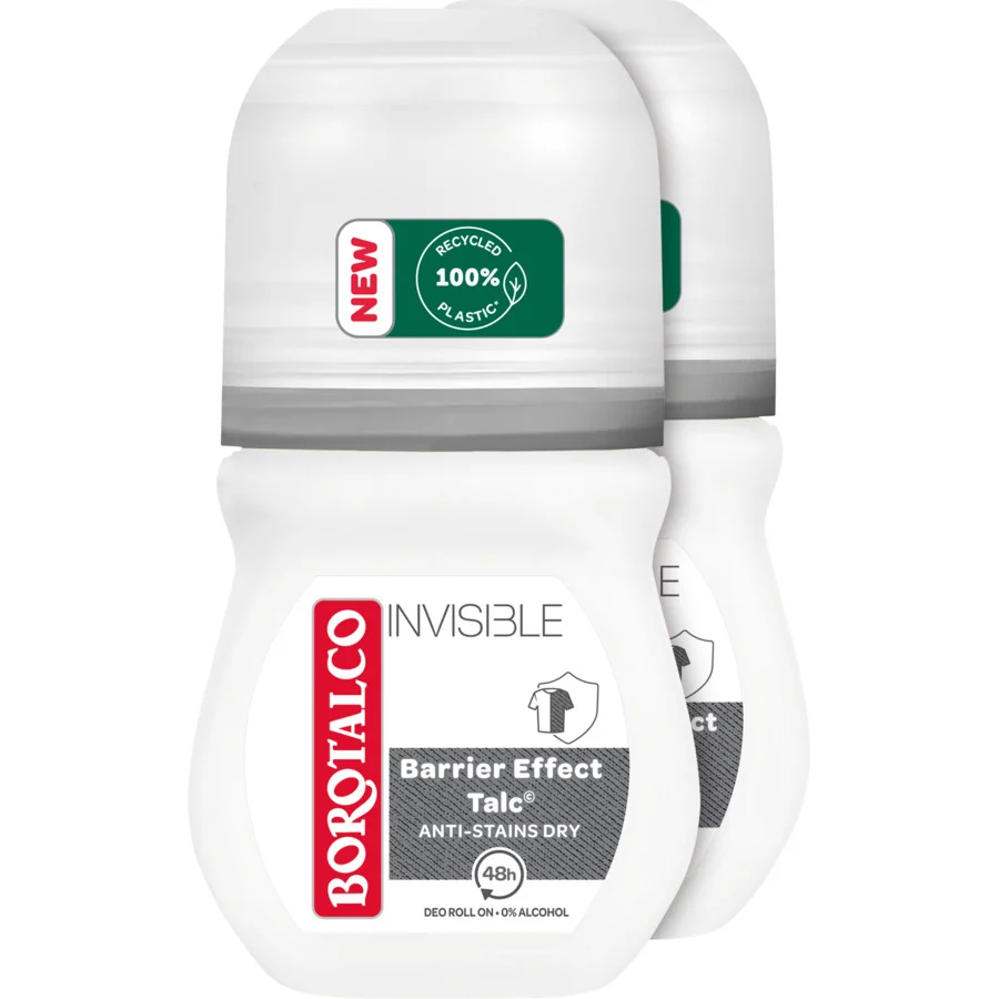 BOROTALCO Déodorant Invisible Roll-on 2 x 50ml