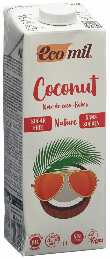 ECOMIL Boisson à la noix de coco sans sucre 1lt