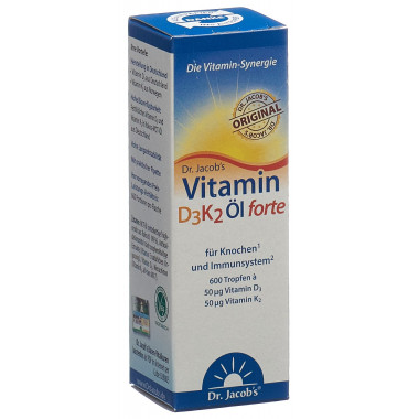 Dr. Jacob's Vitamine D3K2 Huile forte 20ml Dr. Jacob's Vitamine D3K2 Huile forte 20ml