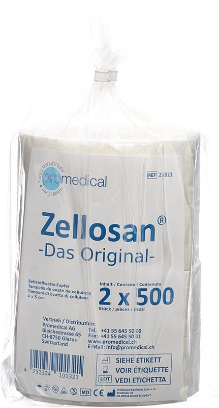 Tampons en cellulose Zellosan 4x5cm unster 2 x 500 pièces