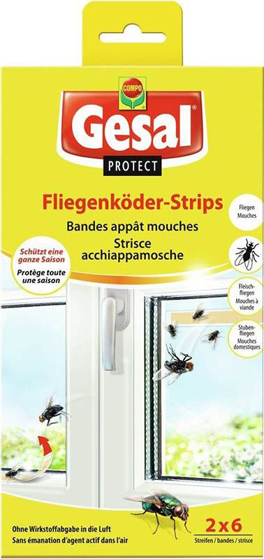 Gesal PROTECT Appâts mouches strips 2 x 6 pièces Gesal PROTECT Appâts mouches strips 2 x 6 pièces