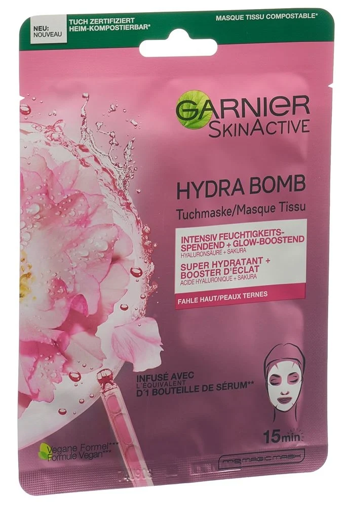 Masque en tissu Garnier Hydra Bomb Sakura 28g
