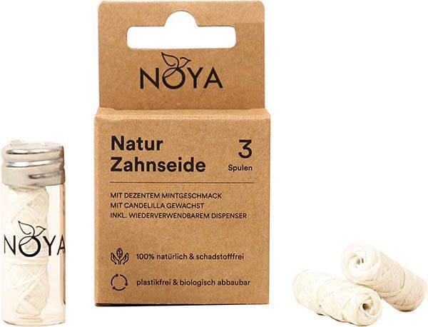 NOYA fil dentaire naturel menthe biologique végétalien 3 pièces