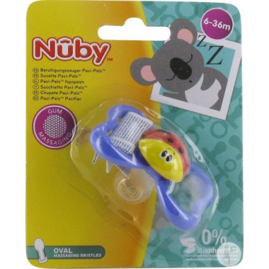Nuby Sucette Paci-Pals ovale silicone avec picots 6-36 mois
