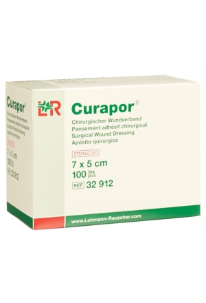 Pansement chirurgical Curapor 7x5cm stérile 100 pièces Pansement chirurgical Curapor 7x5cm stérile 100 pièces