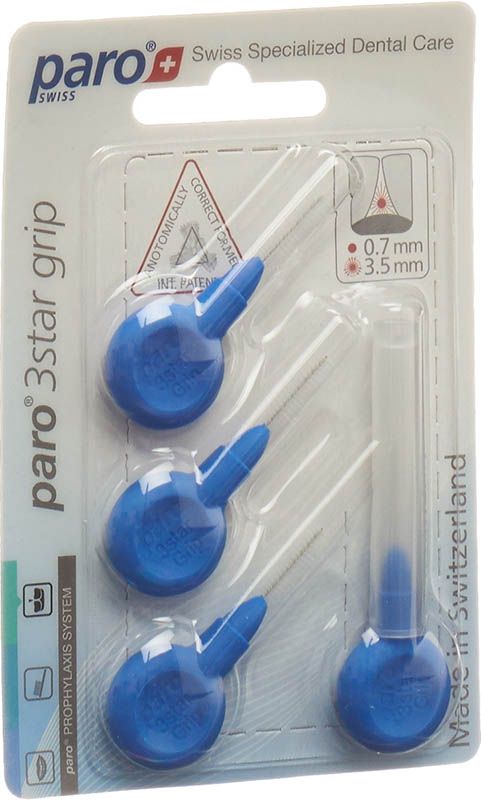 Paro 3Star-Grip 3.5mm x-fin bleu cylin 4 pièces Paro 3Star-Grip 3.5mm x-fin bleu cylin 4 pièces